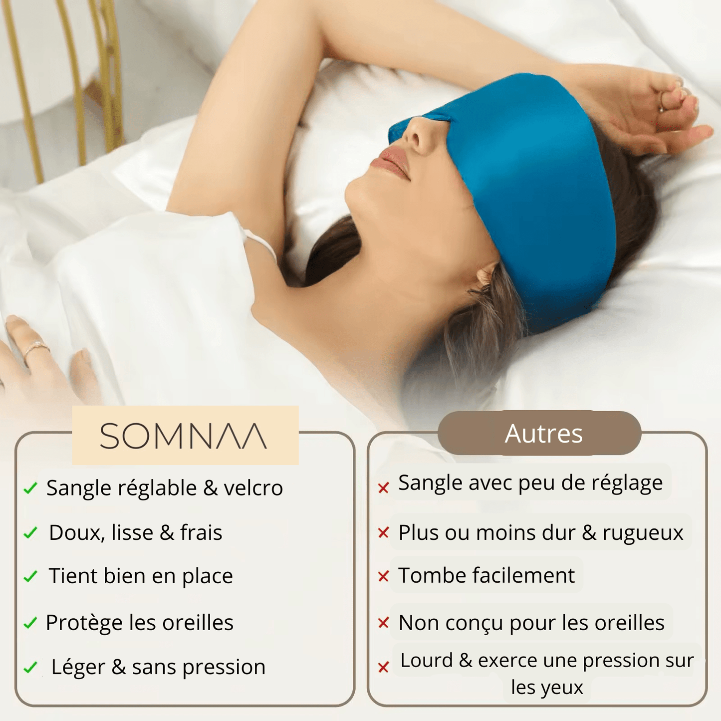 Masque de sommeil en soie de mûrier - Somnaa
