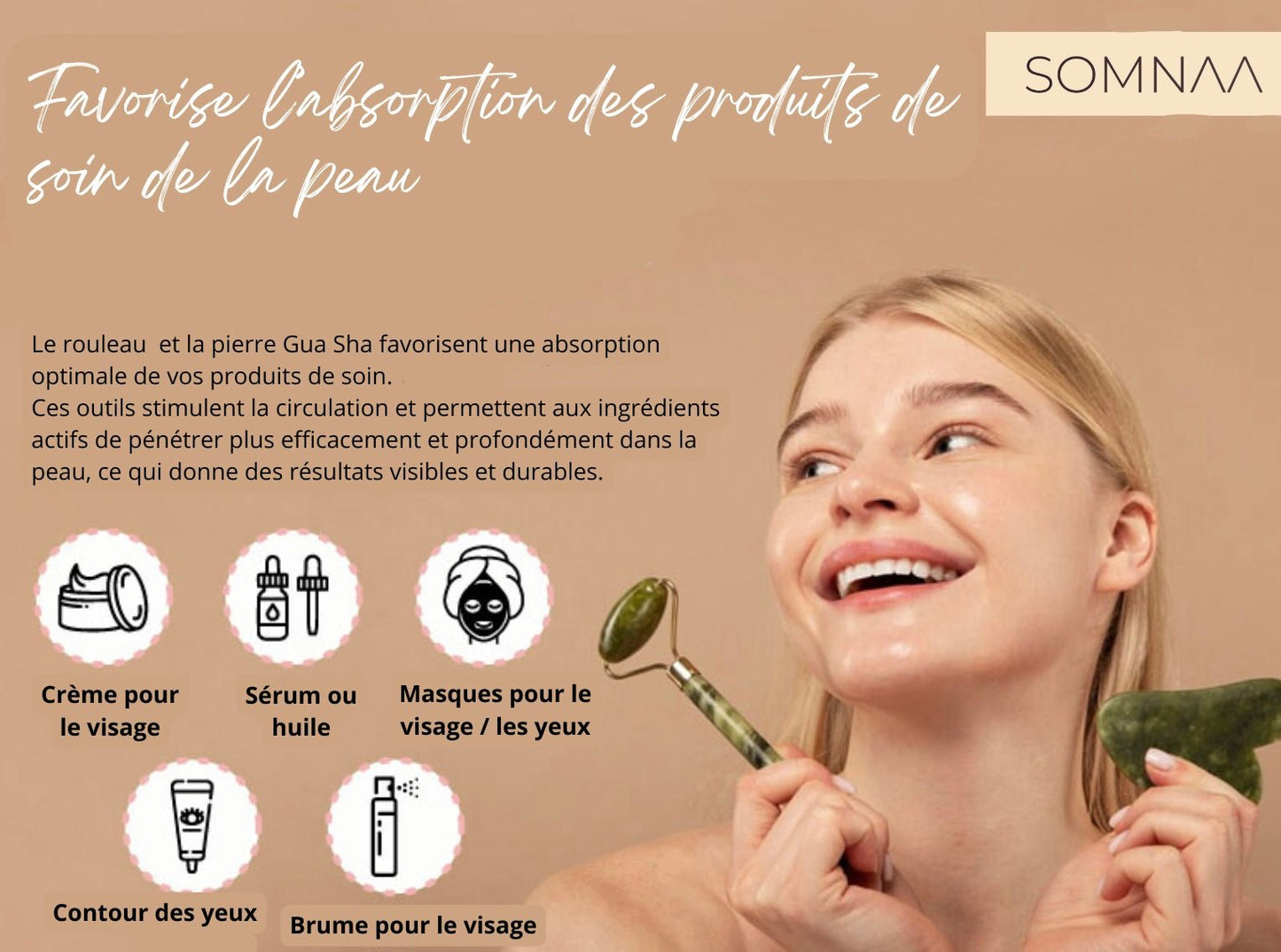 Rouleau de massage Gua Sha - Somnaa
