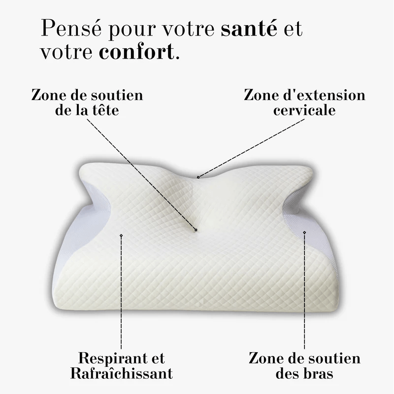 Oreiller en mousse à mémoire de forme en forme de papillon - Somnaa