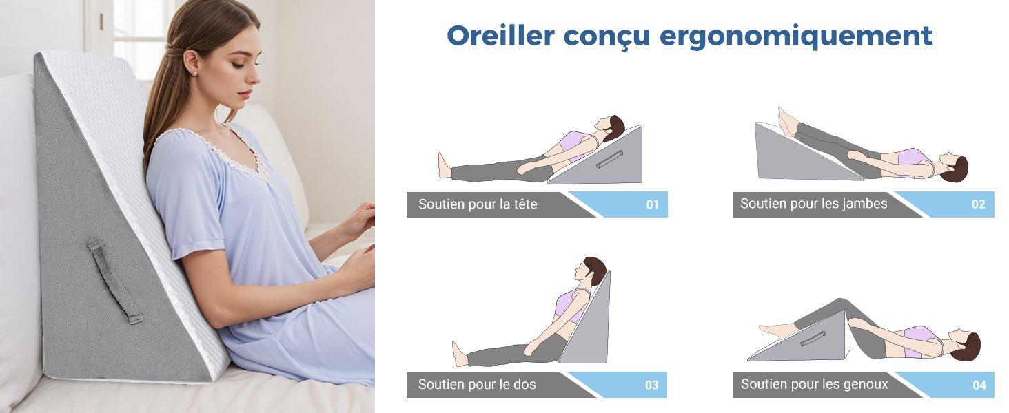 Oreiller triangulaire en mousse à mémoire de forme - Somnaa